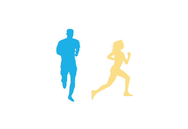 2 people running image