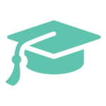 grad cap light teal mint